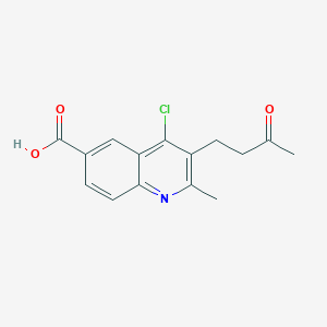 molecular formula C15H14ClNO3 B1204086 4-Chloro-2-methyl-3-(3-oxobutyl)quinoline-6-carboxylic acid CAS No. 36164-39-3
