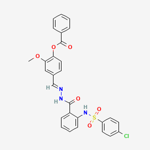 [4-[(E)-[[2-[(4-chlorophenyl)sulfonylamino]benzoyl]hydrazinylidene]methyl]-2-methoxyphenyl] benzoate