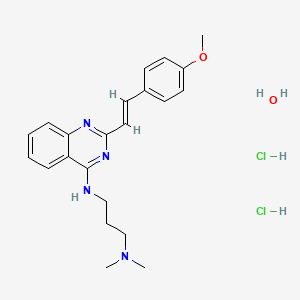 N-[2-[(E)-2-(4-methoxyphenyl)ethenyl]quinazolin-4-yl]-N',N'-dimethylpropane-1,3-diamine;hydrate;dihydrochloride