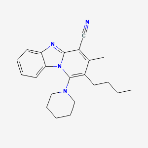 2-Butyl-3-methyl-1-(piperidin-1-yl)pyrido[1,2-a]benzimidazole-4-carbonitrile