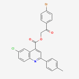 molecular formula C25H17BrClNO3 B12040915 2-(4-Bromophenyl)-2-oxoethyl 6-chloro-2-(p-tolyl)quinoline-4-carboxylate CAS No. 355420-62-1