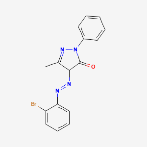 molecular formula C16H13BrN4O B12040939 4-((2-Bromophenyl)diazenyl)-5-methyl-2-phenyl-2,4-dihydro-3H-pyrazol-3-one CAS No. 25779-60-6