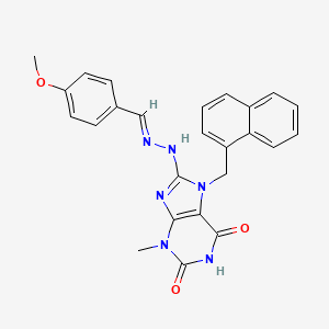 4-methoxybenzaldehyde [3-methyl-7-(1-naphthylmethyl)-2,6-dioxo-2,3,6,7-tetrahydro-1H-purin-8-yl]hydrazone