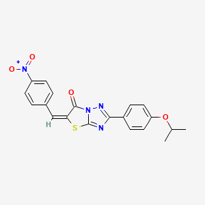 molecular formula C20H16N4O4S B12040952 (5E)-2-(4-isopropoxyphenyl)-5-(4-nitrobenzylidene)[1,3]thiazolo[3,2-b][1,2,4]triazol-6(5H)-one 