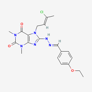 4-Ethoxybenzaldehyde {7-[(2Z)-3-chloro-2-butenyl]-1,3-dimethyl-2,6-dioxo-2,3,6,7-tetrahydro-1H-purin-8-YL}hydrazone