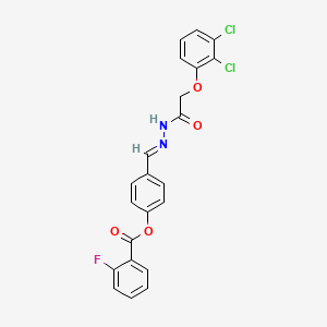 4-(2-((2,3-Dichlorophenoxy)acetyl)carbohydrazonoyl)phenyl 2-fluorobenzoate