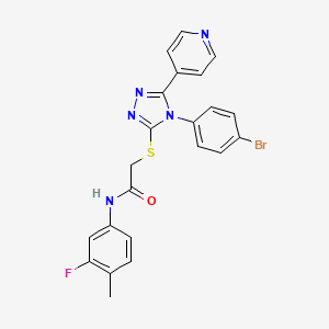 molecular formula C22H17BrFN5OS B12041093 2-{[4-(4-bromophenyl)-5-(pyridin-4-yl)-4H-1,2,4-triazol-3-yl]sulfanyl}-N-(3-fluoro-4-methylphenyl)acetamide CAS No. 477329-74-1