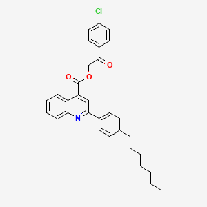 molecular formula C31H30ClNO3 B12041114 2-(4-Chlorophenyl)-2-oxoethyl 2-(4-heptylphenyl)quinoline-4-carboxylate CAS No. 355433-32-8