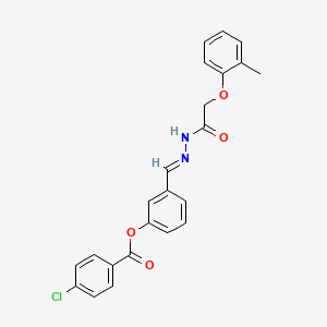 3-(2-((2-Methylphenoxy)acetyl)carbohydrazonoyl)phenyl 4-chlorobenzoate