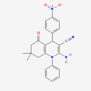 2-Amino-7,7-dimethyl-4-(4-nitrophenyl)-5-oxo-1-phenyl-1,4,5,6,7,8-hexahydroquinoline-3-carbonitrile