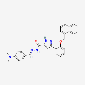 molecular formula C30H27N5O2 B12041171 N'-{(E)-[4-(dimethylamino)phenyl]methylidene}-3-[2-(1-naphthylmethoxy)phenyl]-1H-pyrazole-5-carbohydrazide 