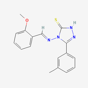 molecular formula C17H16N4OS B12041177 4-((2-Methoxybenzylidene)amino)-5-(3-methylphenyl)-4H-1,2,4-triazole-3-thiol CAS No. 478256-10-9