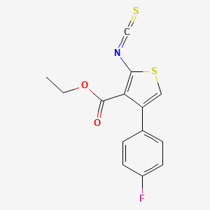 molecular formula C14H10FNO2S2 B12041206 Ethyl 4-(4-fluorophenyl)-2-isothiocyanatothiophene-3-carboxylate 