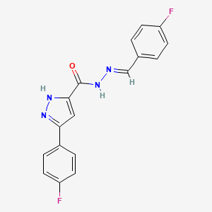 N'-(4-Fluorobenzylidene)-3-(4-fluorophenyl)-1H-pyrazole-5-carbohydrazide