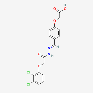 molecular formula C17H14Cl2N2O5 B12041232 (4-(2-((2,3-Dichlorophenoxy)acetyl)carbohydrazonoyl)phenoxy)acetic acid CAS No. 477731-11-6