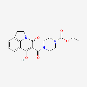 4-(6-Hydroxy-4-oxo-1,2-dihydro-4H-pyrrolo[3,2,1-ij]quinoline-5-carbonyl)-piperazine-1-carboxylic acid ethyl ester