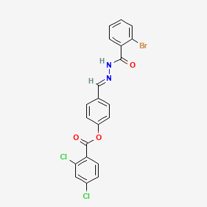 4-[(E)-{2-[(2-bromophenyl)carbonyl]hydrazinylidene}methyl]phenyl 2,4-dichlorobenzoate