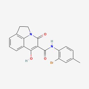 molecular formula C19H15BrN2O3 B12041324 N-(2-Bromo-4-methylphenyl)-6-hydroxy-4-oxo-1,2-dihydro-4H-pyrrolo[3,2,1-IJ]quinoline-5-carboxamide 