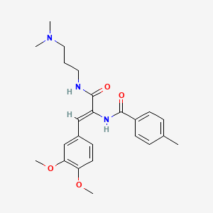 N-[(Z)-2-(3,4-Dimethoxyphenyl)-1-({[3-(dimethylamino)propyl]amino}carbonyl)ethenyl]-4-methylbenzamide