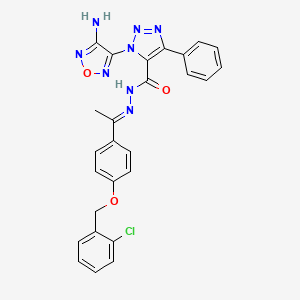 1-(4-amino-1,2,5-oxadiazol-3-yl)-N'-((E)-1-{4-[(2-chlorobenzyl)oxy]phenyl}ethylidene)-4-phenyl-1H-1,2,3-triazole-5-carbohydrazide