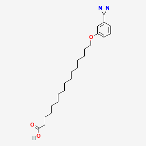 molecular formula C23H36N2O3 B1204137 omega-(3-Diazirinophenoxy)hexadecanoic acid CAS No. 78112-02-4