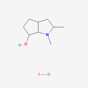 B1204144 Octahydro-1,2-dimethylcyclopenta(b)pyrrol-6-ol hydriodide CAS No. 37642-31-2