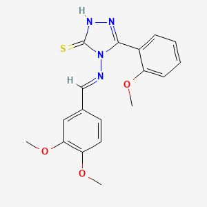 4-{[(E)-(3,4-dimethoxyphenyl)methylidene]amino}-5-(2-methoxyphenyl)-4H-1,2,4-triazole-3-thiol