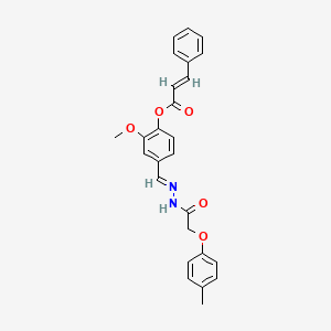 2-Methoxy-4-(2-((4-methylphenoxy)acetyl)carbohydrazonoyl)phenyl 3-phenylacrylate