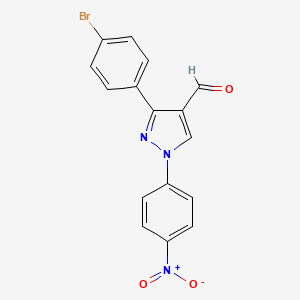 molecular formula C16H10BrN3O3 B12041559 1H-Pyrazole-4-carboxaldehyde, 3-(4-bromophenyl)-1-(4-nitrophenyl)- CAS No. 647032-15-3