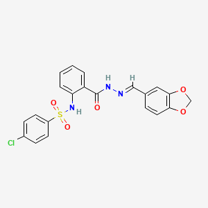 N-(2-{[(2E)-2-(1,3-Benzodioxol-5-ylmethylene)hydrazino]carbonyl}phenyl)-4-chlorobenzenesulfonamide