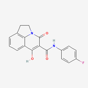 molecular formula C18H13FN2O3 B12041605 N-(4-fluorophenyl)-4-hydroxy-6-oxo-1,2-dihydro-6H-pyrrolo[3,2,1-ij]quinoline-5-carboxamide 