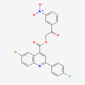 2-(3-Nitrophenyl)-2-oxoethyl 6-bromo-2-(4-chlorophenyl)quinoline-4-carboxylate