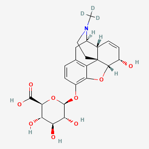 molecular formula C23H27NO9 B12041677 Morphine-D3 3ss-D-Glucuronide; ss-D-Glucopyranosiduronic acid, (5a,6a)-7,8-didehydro-4,5-epoxy-6-hydroxy-17-(methyl-d3)morphinan-3-yl; Morphine-17-(methyl-d3) 3-ss-D-glucuronide; N-(methyl-d3)-Morphine 3-ss-D-glucuronide 