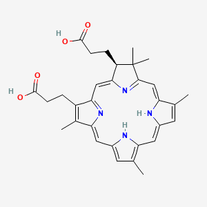 molecular formula C31H34N4O4 B1204168 3-[(2S)-18-(2-carboxyethyl)-3,3,7,12,17-pentamethyl-22,23-dihydro-2H-porphyrin-2-yl]propanoic acid CAS No. 62888-19-1