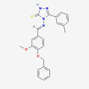 4-((4-(Benzyloxy)-3-methoxybenzylidene)amino)-3-(m-tolyl)-1H-1,2,4-triazole-5(4H)-thione