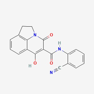 molecular formula C19H13N3O3 B12041731 N-(2-cyanophenyl)-4-hydroxy-6-oxo-1,2-dihydro-6H-pyrrolo[3,2,1-ij]quinoline-5-carboxamide 