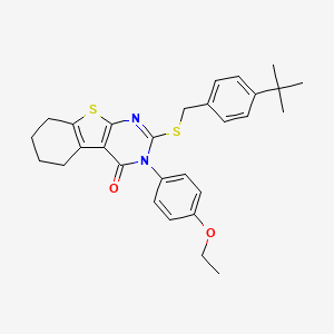 molecular formula C29H32N2O2S2 B12041763 2-[(4-tert-butylbenzyl)sulfanyl]-3-(4-ethoxyphenyl)-5,6,7,8-tetrahydro[1]benzothieno[2,3-d]pyrimidin-4(3H)-one CAS No. 477318-98-2