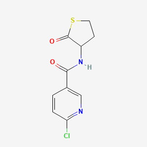 molecular formula C10H9ClN2O2S B1204178 3-Pyridinecarboxamide, 6-chloro-N-(tetrahydro-2-oxo-3-thienyl)- CAS No. 66608-10-4