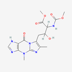 molecular formula C16H20N6O6 B1204179 methyl 4-(4,6-dimethyl-9-oxo-1H-imidazo[1,2-a]purin-7-yl)-3-hydroxy-2-(methoxycarbonylamino)butanoate CAS No. 70363-52-9