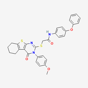 2-{[3-(4-methoxyphenyl)-4-oxo-3,4,5,6,7,8-hexahydro[1]benzothieno[2,3-d]pyrimidin-2-yl]sulfanyl}-N-(4-phenoxyphenyl)acetamide