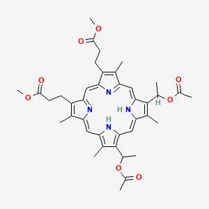 molecular formula C40H46N4O8 B1204181 2,4-Diacetylhematoporphyrin dimethyl ester CAS No. 75162-60-6