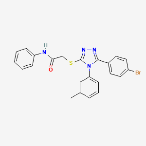 molecular formula C23H19BrN4OS B12041828 2-{[5-(4-bromophenyl)-4-(3-methylphenyl)-4H-1,2,4-triazol-3-yl]sulfanyl}-N-phenylacetamide 