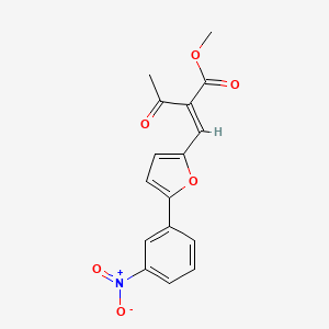 molecular formula C16H13NO6 B12041846 Methyl 2-((5-(3-nitrophenyl)furan-2-yl)methylene)-3-oxobutanoate CAS No. 330683-82-4