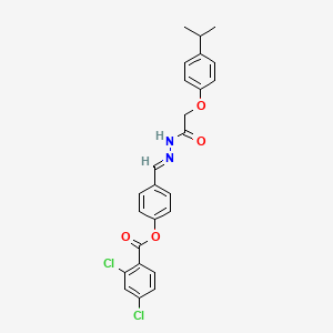 molecular formula C25H22Cl2N2O4 B12041929 [4-[(E)-[[2-(4-propan-2-ylphenoxy)acetyl]hydrazinylidene]methyl]phenyl] 2,4-dichlorobenzoate 