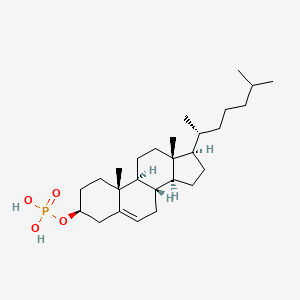 molecular formula C27H47O4P B1204195 [(3S,8S,9S,10R,13R,14S,17R)-10,13-dimethyl-17-[(2R)-6-methylheptan-2-yl]-2,3,4,7,8,9,11,12,14,15,16,17-dodecahydro-1H-cyclopenta[a]phenanthren-3-yl] dihydrogen phosphate CAS No. 4358-16-1