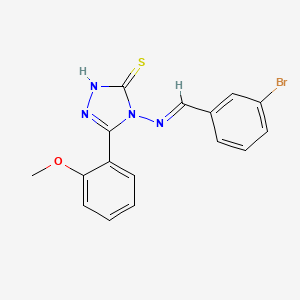 molecular formula C16H13BrN4OS B12041961 4-((3-Bromobenzylidene)amino)-3-(2-methoxyphenyl)-1H-1,2,4-triazole-5(4H)-thione CAS No. 478256-45-0