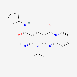 7-butan-2-yl-N-cyclopentyl-6-imino-11-methyl-2-oxo-1,7,9-triazatricyclo[8.4.0.03,8]tetradeca-3(8),4,9,11,13-pentaene-5-carboxamide