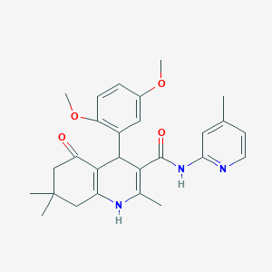 4-(2,5-Dimethoxyphenyl)-2,7,7-trimethyl-N-(4-methylpyridin-2-yl)-5-oxo-1,4,5,6,7,8-hexahydroquinoline-3-carboxamide