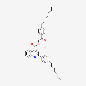 2-(4-Heptylphenyl)-2-oxoethyl 2-(4-heptylphenyl)-8-methylquinoline-4-carboxylate