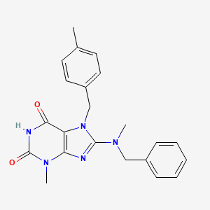 molecular formula C22H23N5O2 B12042114 8-(Benzyl(methyl)amino)-3-methyl-7-(4-methylbenzyl)-1H-purine-2,6(3H,7H)-dione CAS No. 332905-02-9